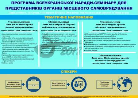 Оприлюднено програму всеукраїнської наради-семінару УАРОР для представників місцевого самоврядування 11-14 вересня у Затоці